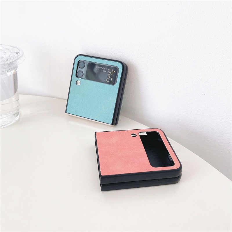 Ốp Điện Thoại Da PU Nắp Lật Sang Trọng Chống Sốc Cho Samsung Galaxy Z Flip 4 3 5G Z Flip3