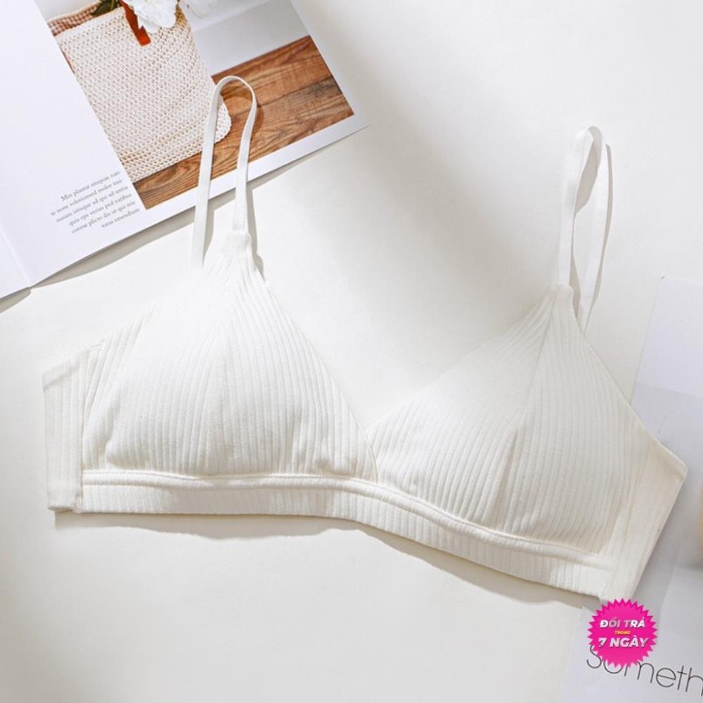 Áo Bra S5BRA07 Bra Hở Lưng Chất Cotton Thun Gân Áo Bra Freesize Không Gọng Cài Sau Hot Hit