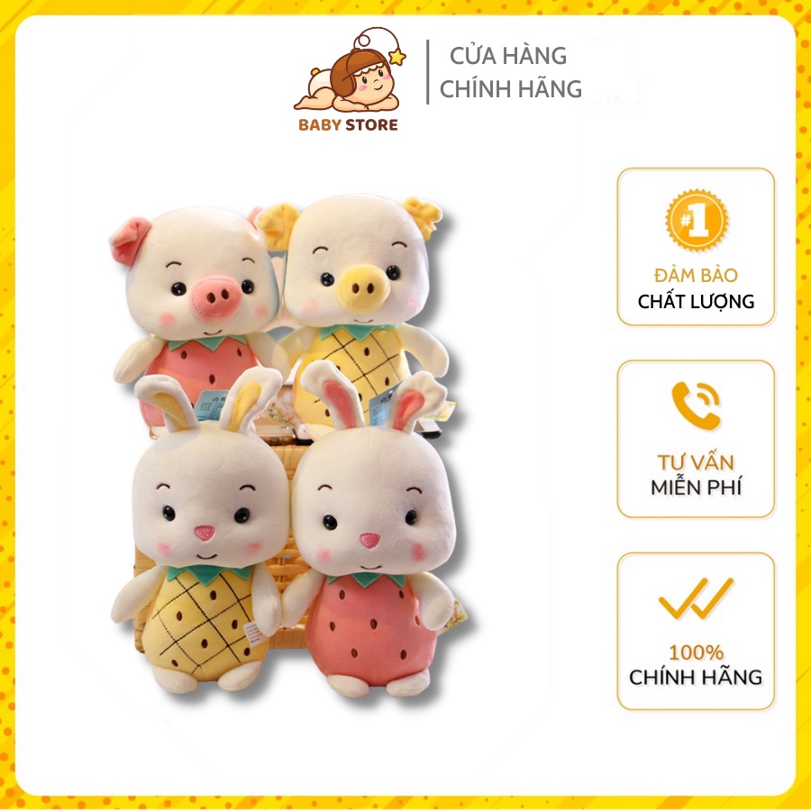 Đồ Chơi Thú Bông Ngộ Nghĩnh Dứa Và Dâu Tây 25cm, Thú Nhồi Bông đồ Chơi Cho Bé