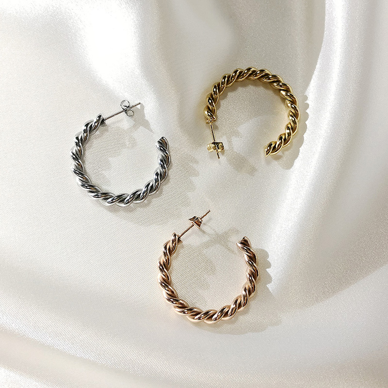 Vnox Khuyên Tai Tròn Mạ Vàng 14k Thời Trang Dành Cho Nữ