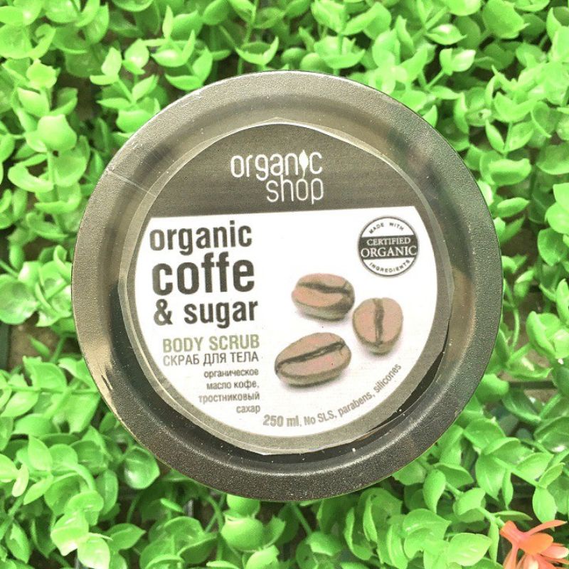 Hộp 250g muối Tẩy tế bào chết cà phê organic coffee