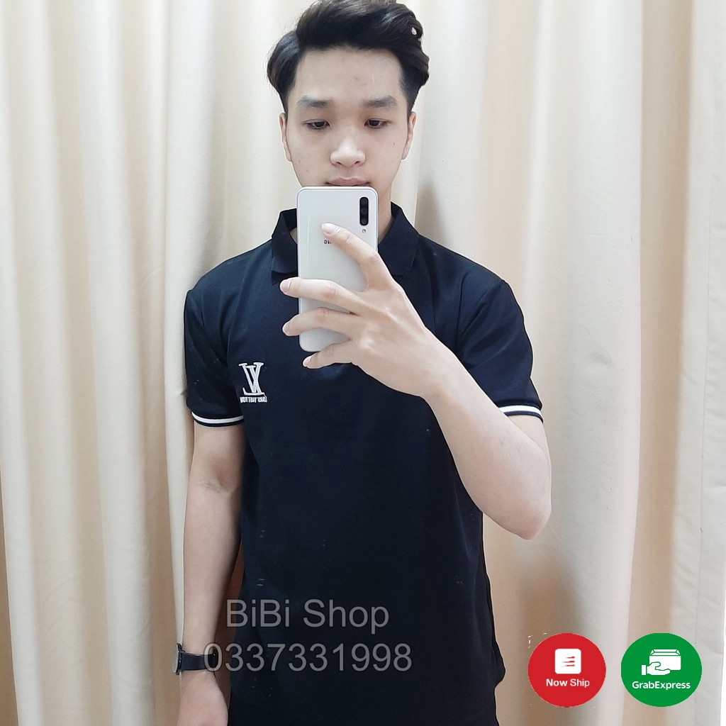 Áo Thun Nam Có Cổ Thêu Logo LV Cao Cấp BB13 < /