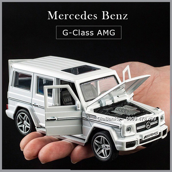 XE MÔ HÌNH SẮT 1/32 17CM XE SUV MERCEDES G65 - TRẮNG - 9811.3