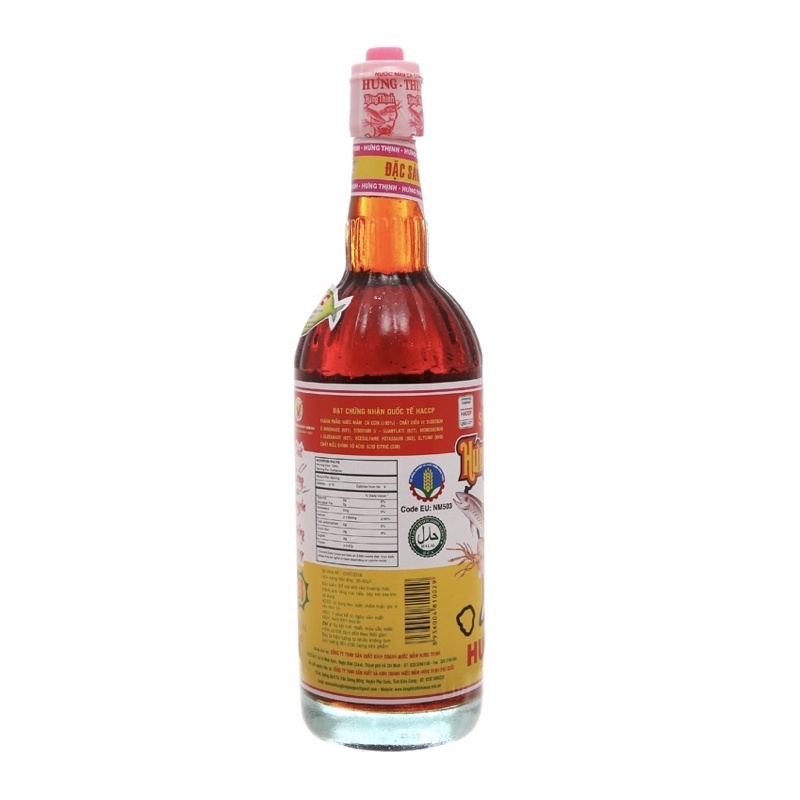 Nước Mắm Hưng Thịnh 40 độ đạm  750ml, nước mắm cá cơm, nước mắm đặc sản