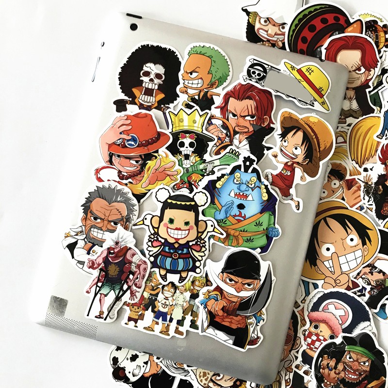 Decal dán tường trang trí các nhân vật hoạt hình sticker trong One Piece - Dùng dán Xe, dán mũ bảo hiểm