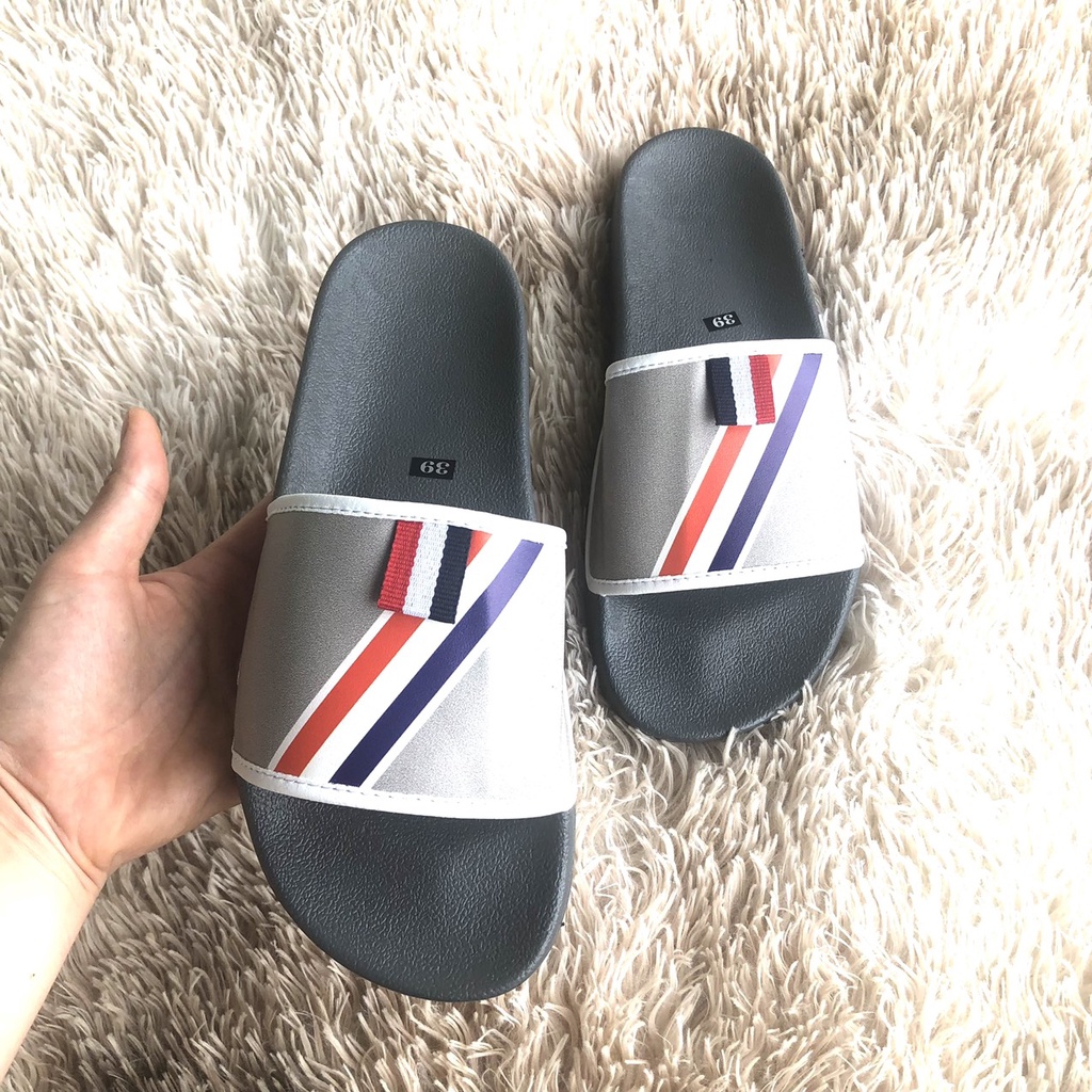⚡TOP BÁN CHẠY⚡Dép Thom Browne -Dép Nam Qoai Ngang Đế Cao Su Đúc Nguyên Khối Trẻ Chung Năng Động