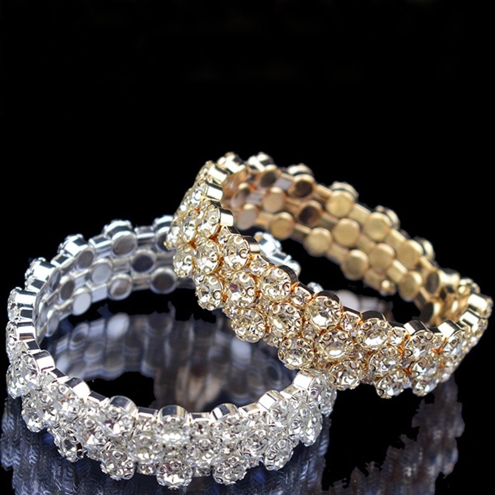 Vòng tay nhiều lớp đính đá zircon lấp lánh phong cách sang trọng cho nữ