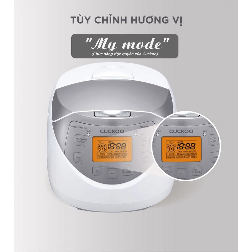 Nồi cơm điện tử CUCKOO 1.08L lít CR-0631F - Hàng chính hãng - Chất lượng Hàn Quốc