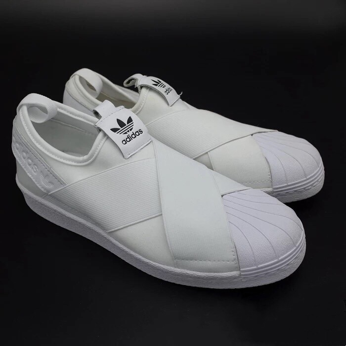 Hàng sẵn sàng 100% nguyên bản Adidas Superstar SLIP ON Giày nam / nữ Giày thể thao BZ0112