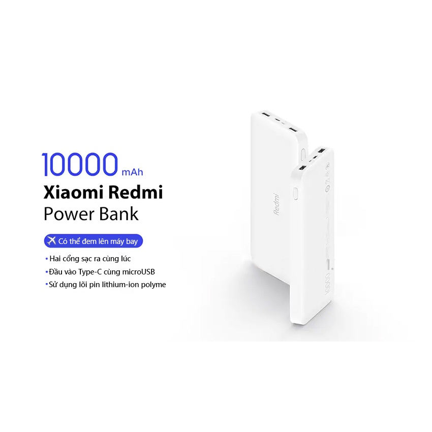 Pin dự phòng XIAOMI Sạc nhanh 18W 10000 mAh cho IP Samsung Oppo iPad