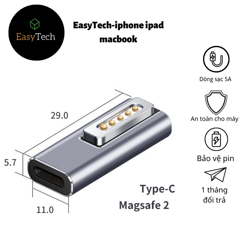 cổng chuyển type C to magsafe 2