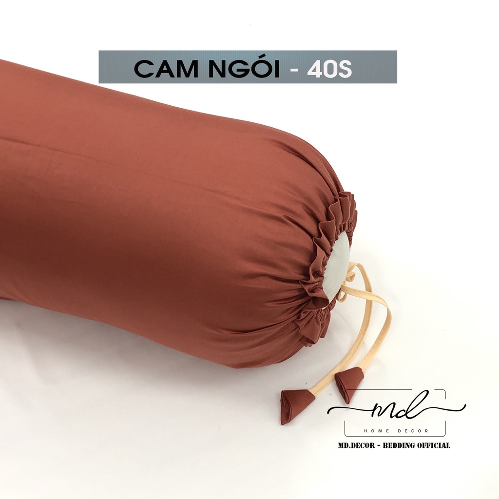 Vỏ gối ôm lụa Tencel 40S MD.Decor - Bedding cao cấp kích thước 35cmx100cm trơn màu dễ phối màu