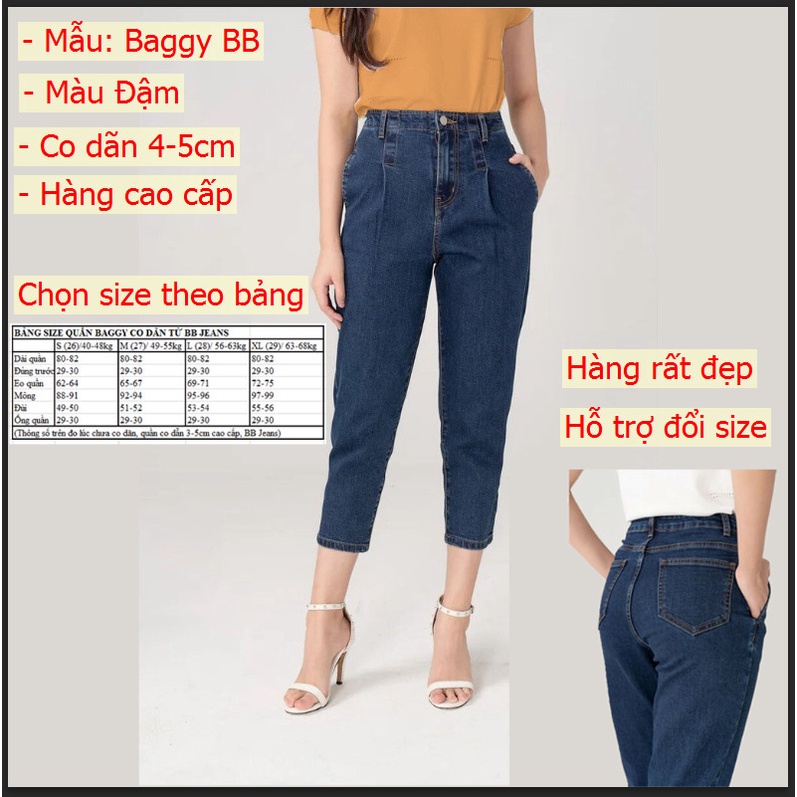 Quần jean nữ baggy siều co dãn form đẹp Panda size 40-68kg