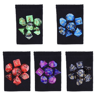 5 set/35 xúc xắc nhiều kiểu dáng màu sắc dùng để chơi game DnD RPG D20