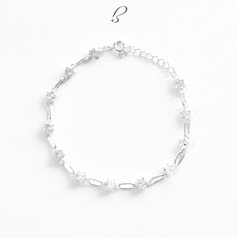 Lắc Tay Bạc Nữ 925 BLING IT Dạng Mắt Xích, Họa Tiết Đính Đá Cao Cấp - BIVT125