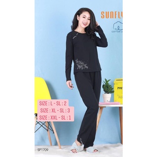 Bộ đồ mặc nhà áo tay dài, quần dài sunfly sp1709