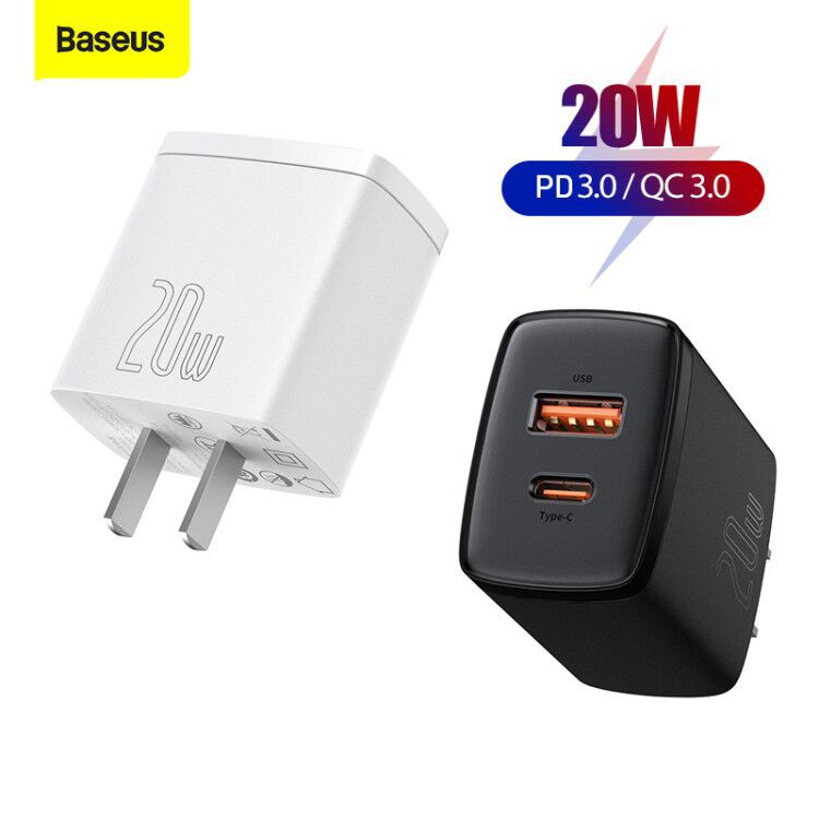 Cốc Sạc Nhanh Baseus QC 3.0 Cổng USB Type C Kép 20W PD 3.0 Cho iPhone