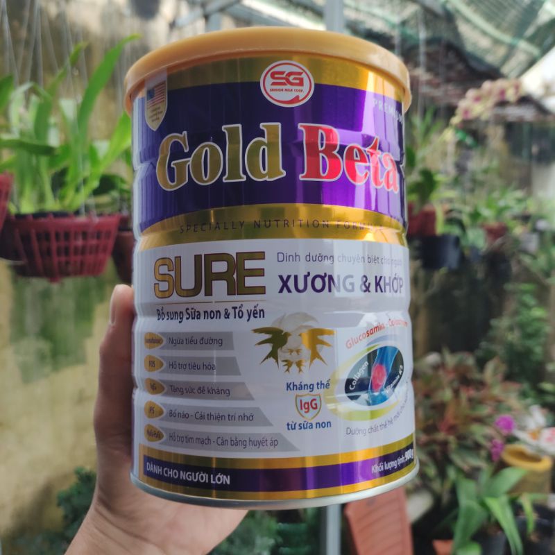 Sữa bột Gold Beta xương khớp 900g - Bổ sung sữa non & tổ yến