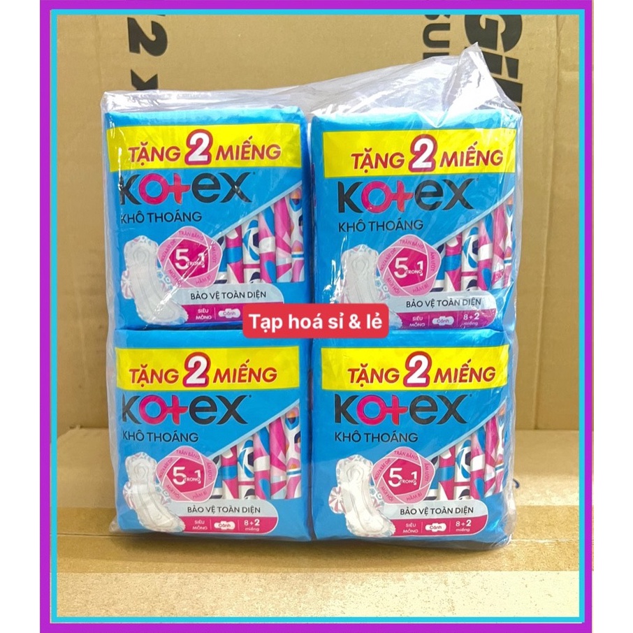 (Bao bì mới tặng kèm) Lốc 8 Gói Kotex Siêu Mỏng Cánh 23cm ( 8 Miếng ) băng vệ sinh