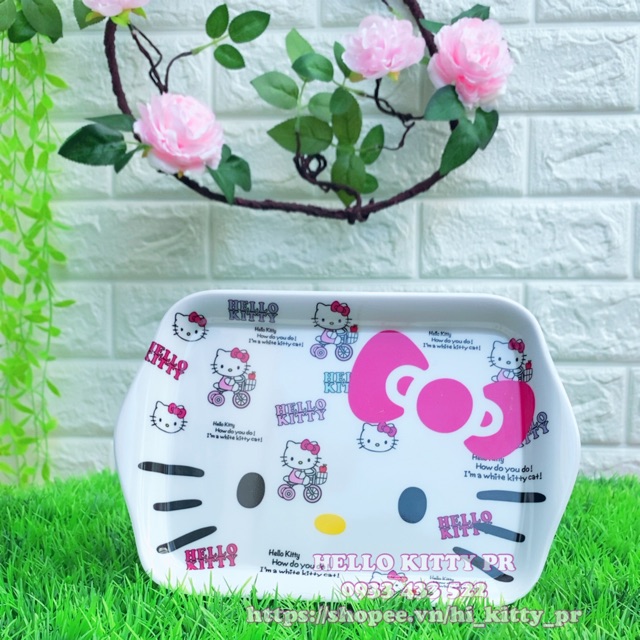Dĩa Doremon - Hello Kitty hình chữ nhật