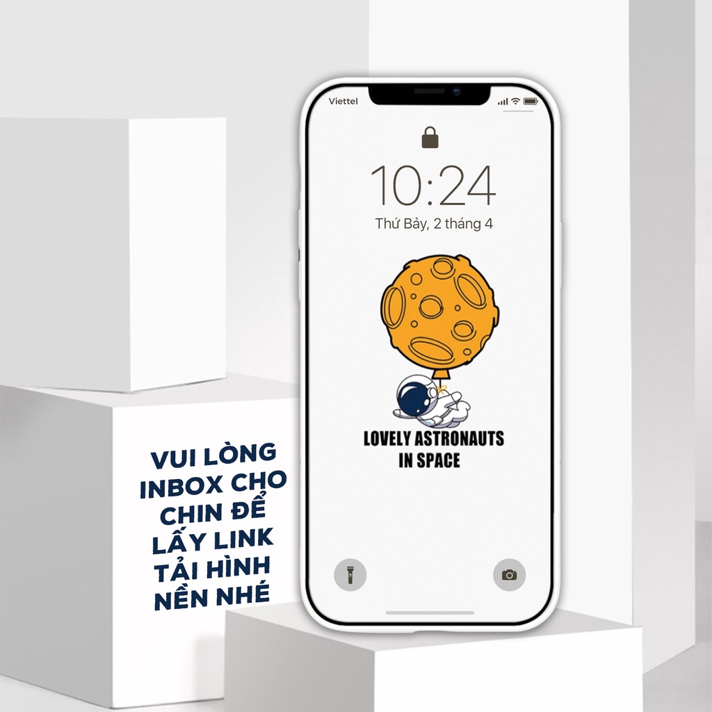 Vỏ ốp iPhone Lovely Astronaut chống sốc cho iPhone 6/6pl/6s/6spl/7/7pl/8/8pl/x/xs/11/12/13/pro/max - Chinchincase