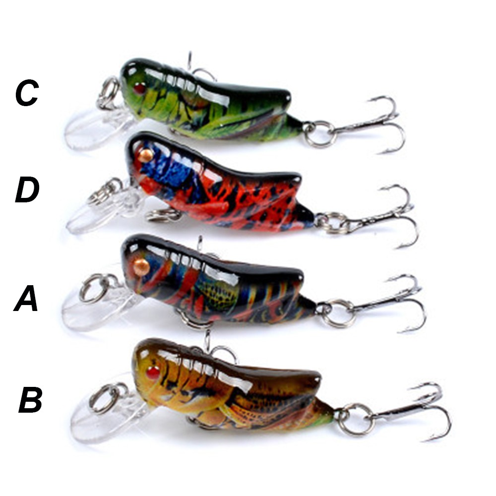 Mồi câu cá giả bằng nhựa cứng phát sáng hình côn trùng chất lượng cao