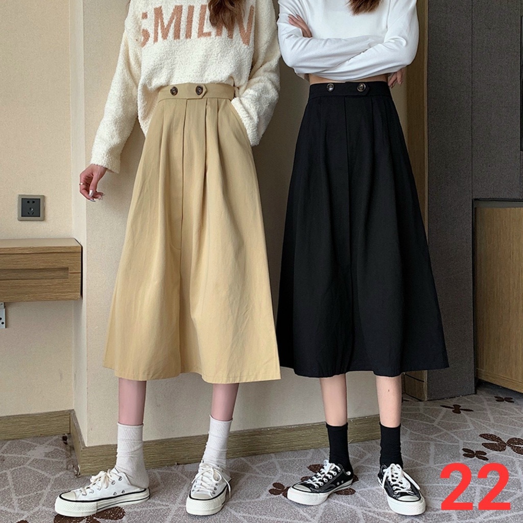 Chân váy dài công sở dáng xoè chất kaki mềm phù hợp dự tiệc đi chơi dạo phố sanh chảnh