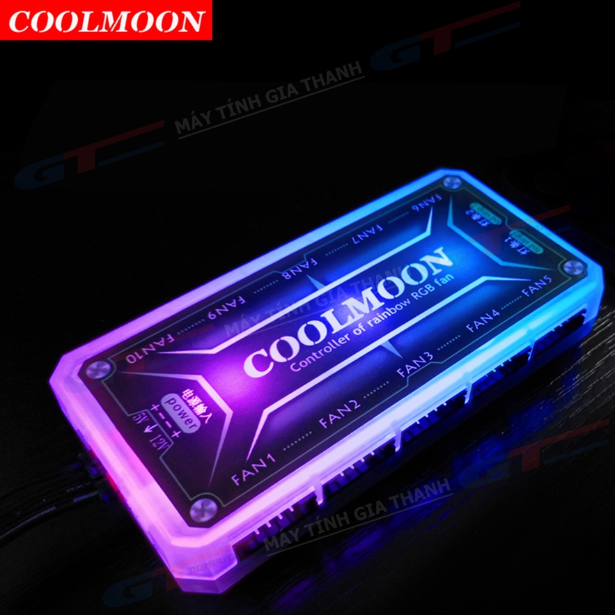 Bộ Hub Điều Khiển Coolmoon Đồng Bộ Fan RGB, Giá Đỡ VGA, Dây LED Strip, Tản CR1400