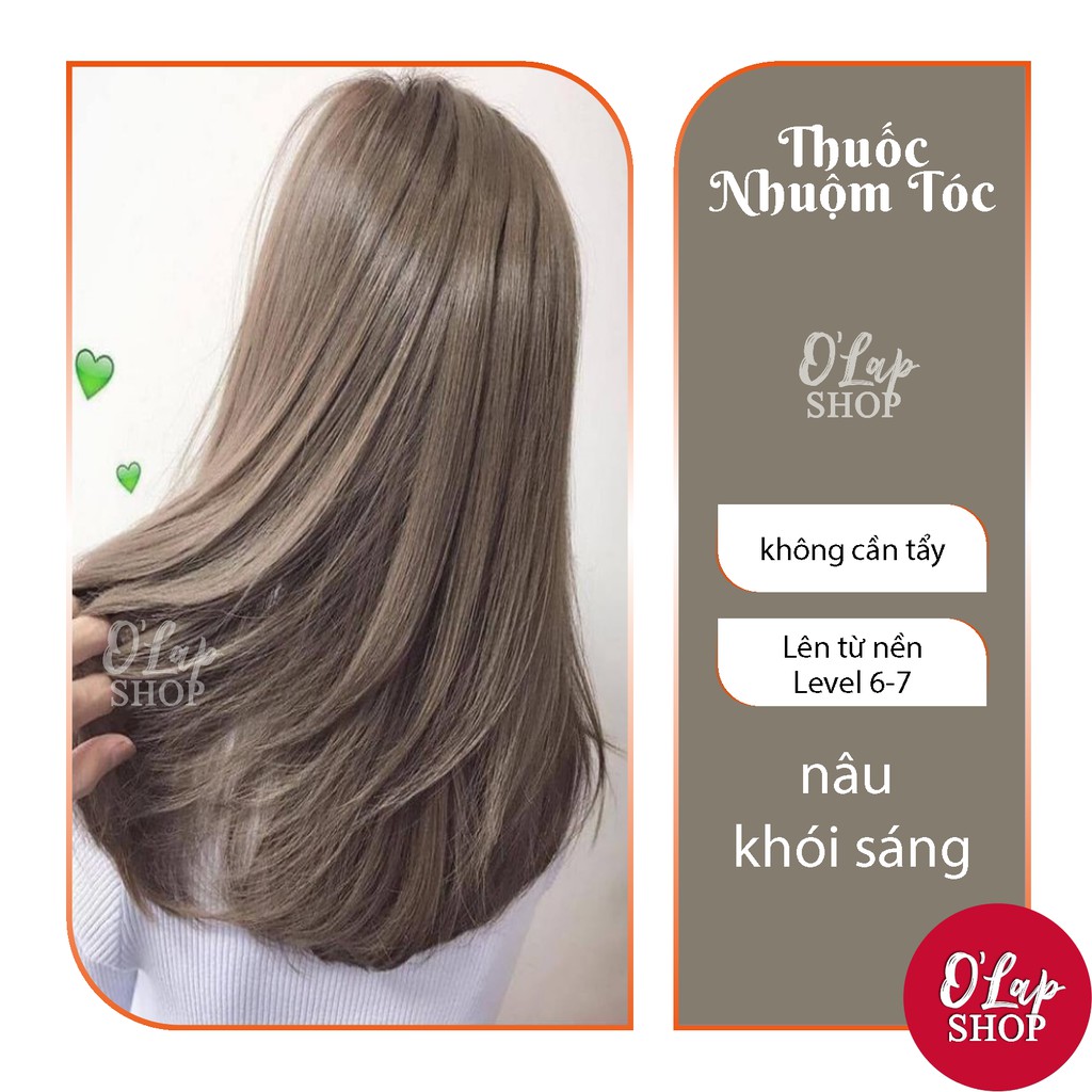 Thuốc nhuộm tóc nâu khói sáng không tẩy tại nhà chính hãng OLAP OL50