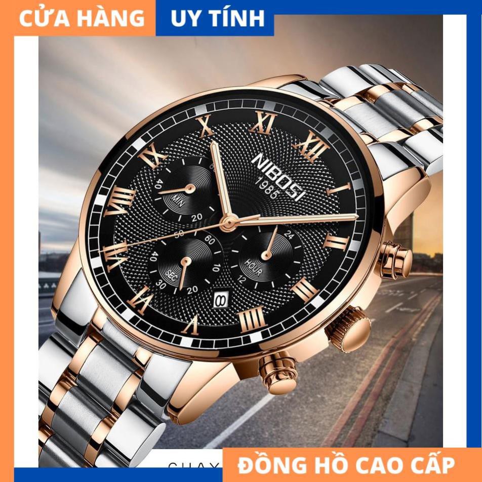 Đồng hồ Nam NIBOSI 2339 Vân sọc 3D hiện đại – Chạy Full Kim – Chống nước cực tốt. [HÀNG XỊN]