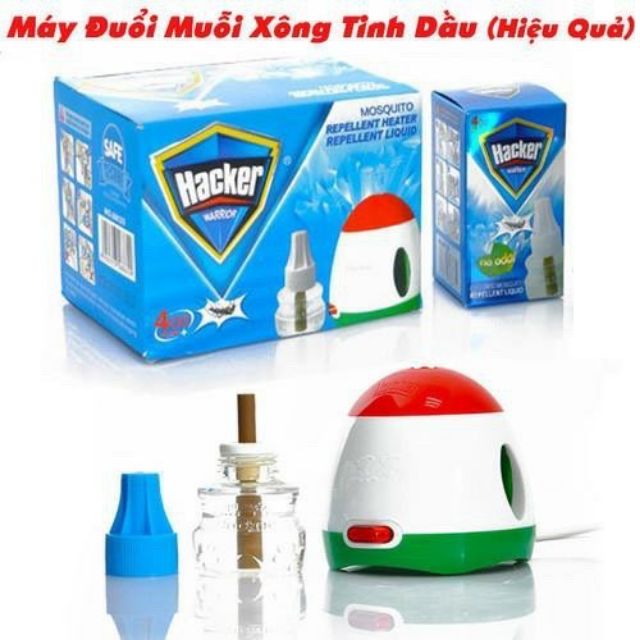 Máy Đuổi Muỗi Xông Tinh Dầu HACKER HIỆU QUẢ VÀ AN TOÀN (Tặng Kèm 1 Lọ Tinh Dầu)