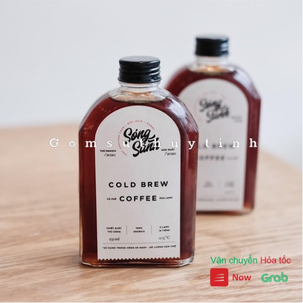 Chai thủy tinh vuông đựng Cold Brew 250ml