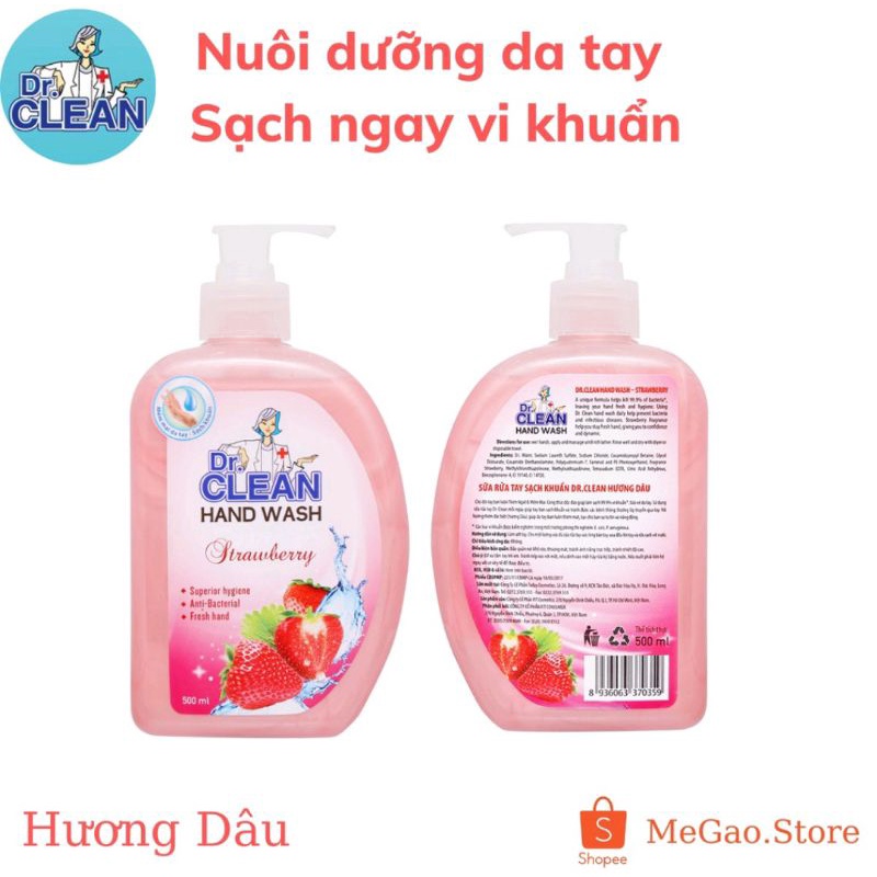 Nước Rửa Tay Diệt Khuẩn - Sạch Da Dr Clean 200ml/500ml