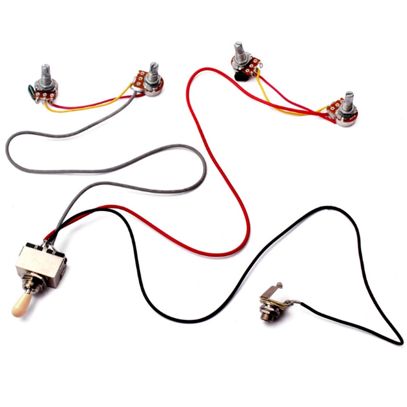 1 Bộ Công Tắc 3 Chiều 2V2T 500K Jack Cắm Đàn Guitar