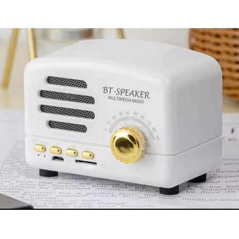 Loa Bluetooth Mini Đài Vân Gỗ Cổ Điển Đồ Decor Bàn Học Trang Trí Phòng Ngủ, Làm Quà Tặng