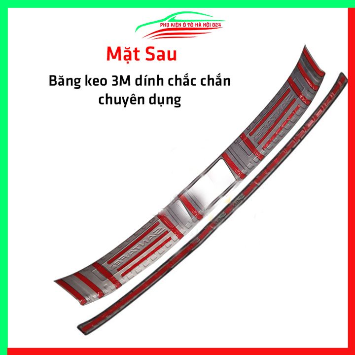 Ốp chống trầy cốp Santafe 2019-2021 cacbon sáng bóng