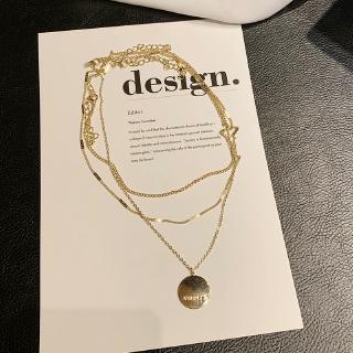 Layered Discs Pendant Link Chain Simple Necklace