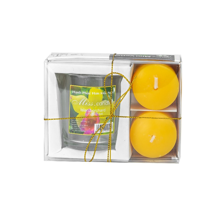 Hộp ly 2 nến thơm mini votive Miss Candle NQM2097 (Hương sả chanh)