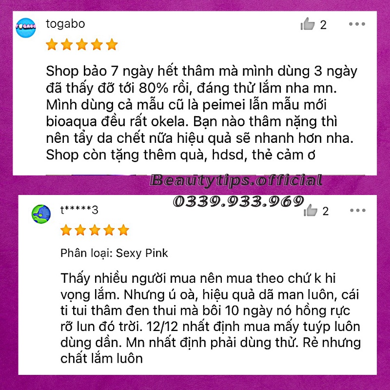 Chống Thâm Môi - Làm Hồng Môi, Làm Hồng Nhũ Hoa, Làm Hồng Vùng Kín PeiMei 30g