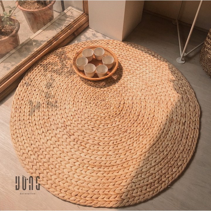 Thảm Bèo, Lục Bình Tròn VỪNG DECOR Thảm Trang Trí Phòng Khách,Phụ Kiện Chụp Ảnh - Hàng VNXK