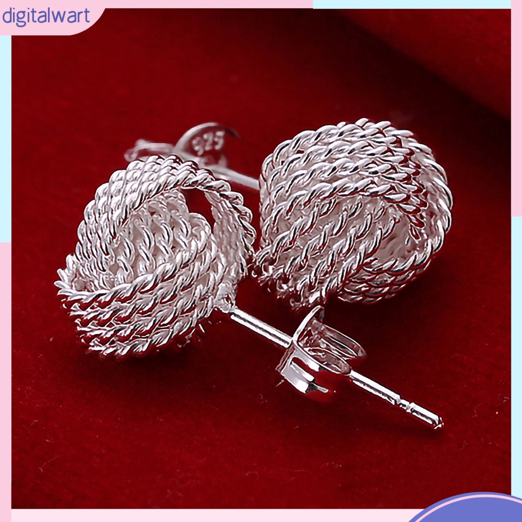 Khuyên tai hình quả cầu lưới đính đá thời trang thanh lịch dành cho nữ