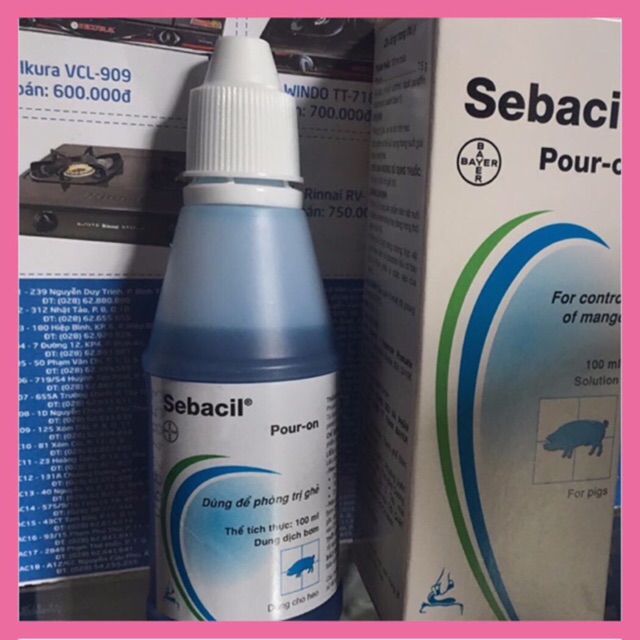 SEBACIL 100ml - Bôi Sống Lưng Chủ Tri Ve Ghẻ Nặng Heo & Chó