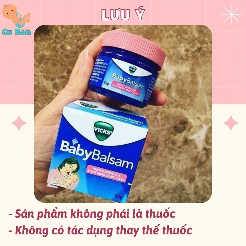 Dầu ấm ngực Vicks Baby Balsam cho bé từ sơ sinh hũ 50g Của Úc Giúp Giảm Ho Chống Ngạt Cảm phù hợp khi nằm lạnh