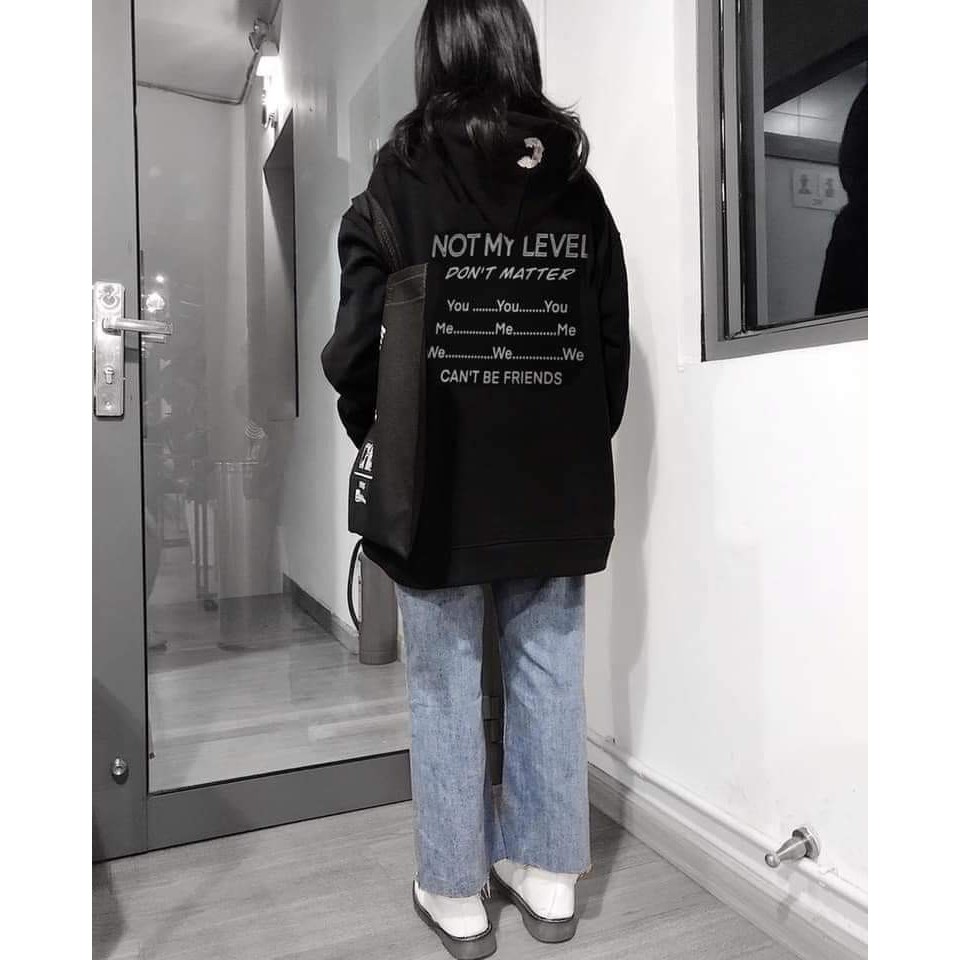 ÁO HOODIE NỮ ĐEN UNISEX KIỂU DÁNG ÁO HOODIE RỘNG - ÁO NỈ MŨ IN CHỮ GIÁ RẺ | BigBuy360 - bigbuy360.vn