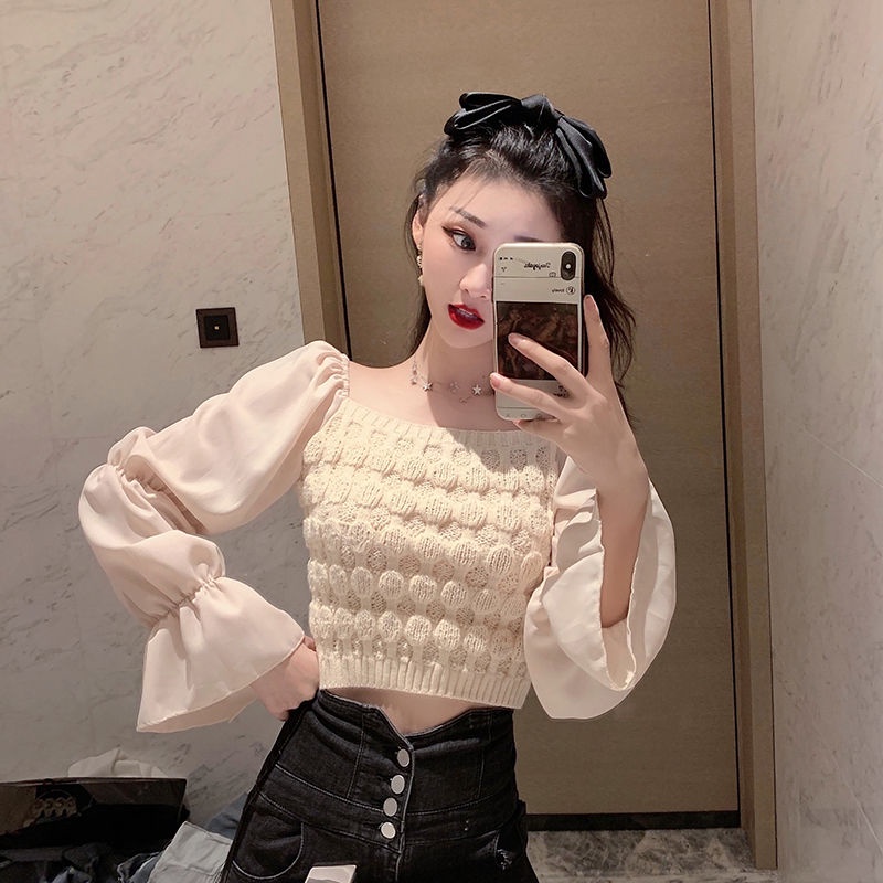 Áo Sơ Mi Chiffon Tay Dài Giả Hai Lớp Thời Trang Dành Cho Nữ