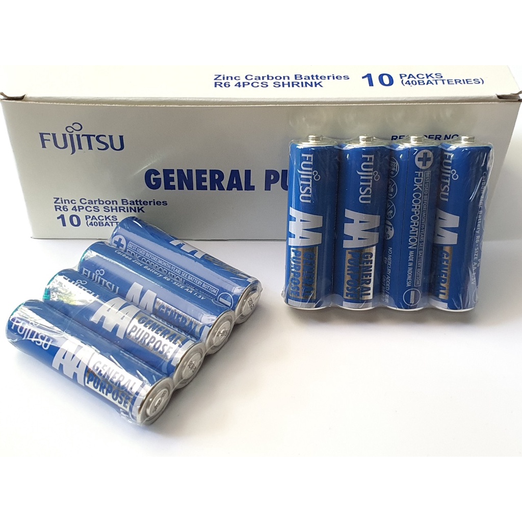 Hộp 40 Viên Pin AA Fujitsu Carbon ZinC chính hãng
