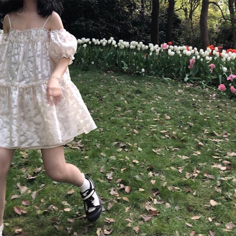 Váy - Đầm babydoll hoa nổi siu xinh