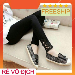 Quần BẦU legging chất cotton len ren chân