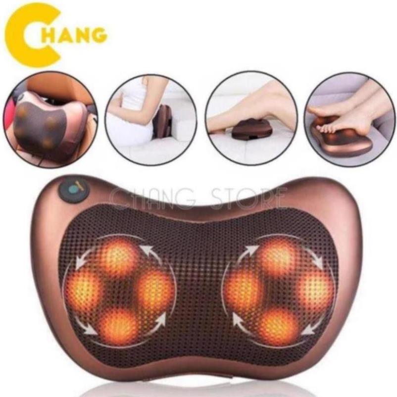 [Giảm 50%] [Quà Tặng]  Gối Massage Vai Gáy 8 Bi Hồng Ngoại Công Nghệ Nhật Bản Cao Cấp - BH 12 tháng