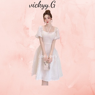 đầm xòe cổ yếm tay phồng cho nàng bigsize ( thời trang vickyy.g - anitagreen) n31-922